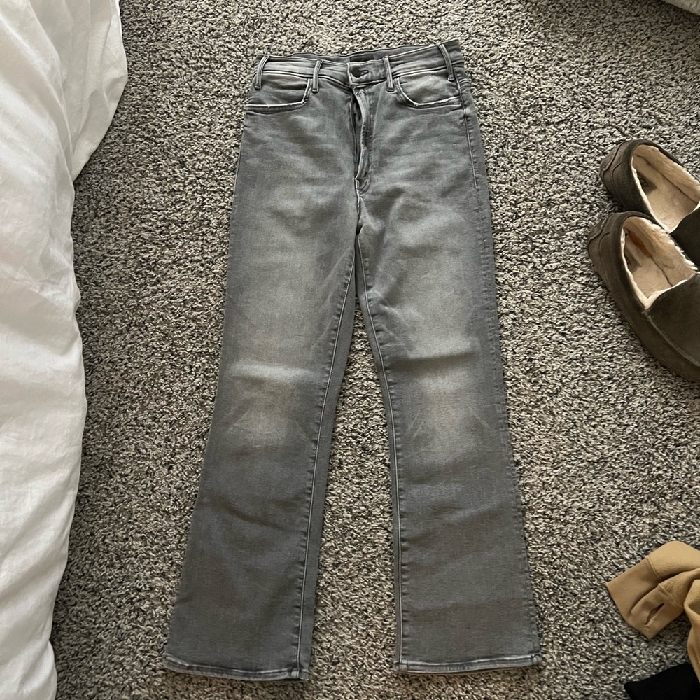 MOTHER Gray Straight Leg Jeans